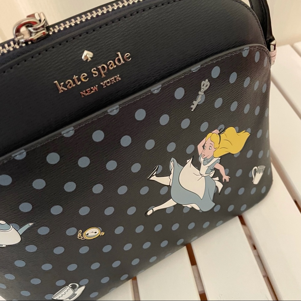 Disney x kate spade new york alice in wonderland crossbody bag Dome Blue - Picture 9 of 10
